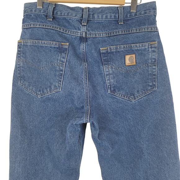 carhartt Men's DIY'd Frayed Hem 100% Cotton Dark Wash Denim Jeans, Size 32,  EUC - Picture 7 of 10